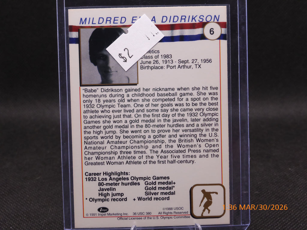 91 Impel Marking Babe Didrikson #6