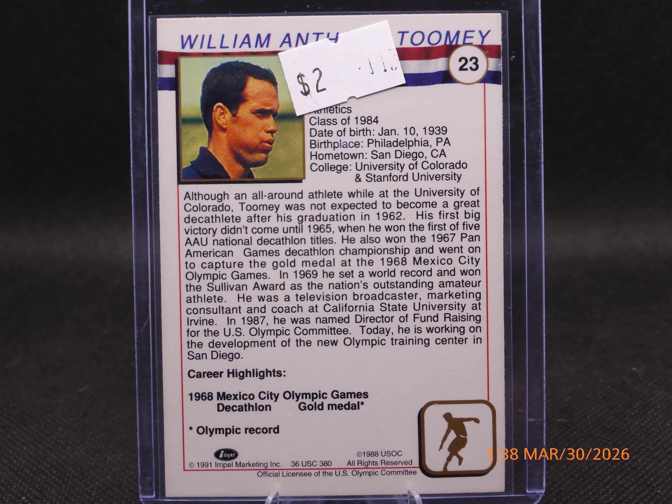 91 Impel Marking Bill Toomey #23