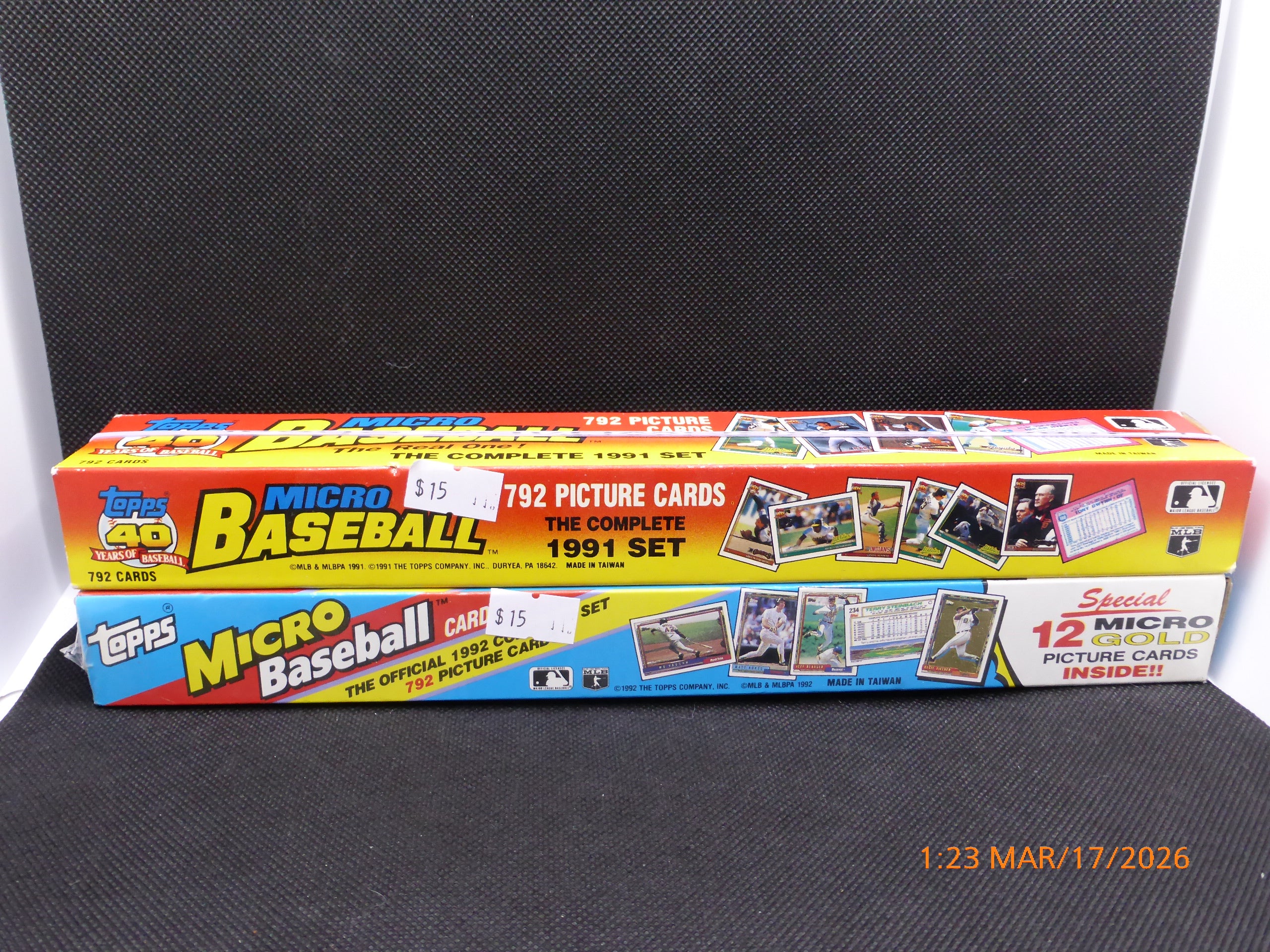 91 & 92 Topps Micro Baseball Complete Set 92 factory sealed $15 each both for $25