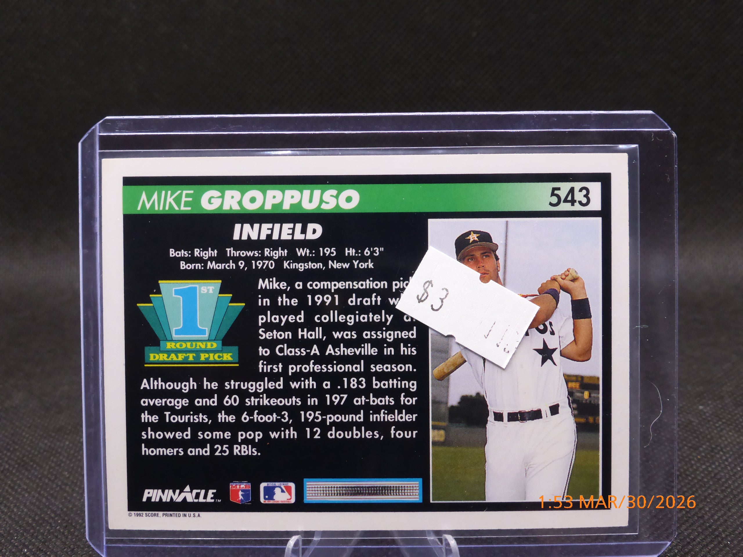 92 Pinnacle Mike Groppuso #543