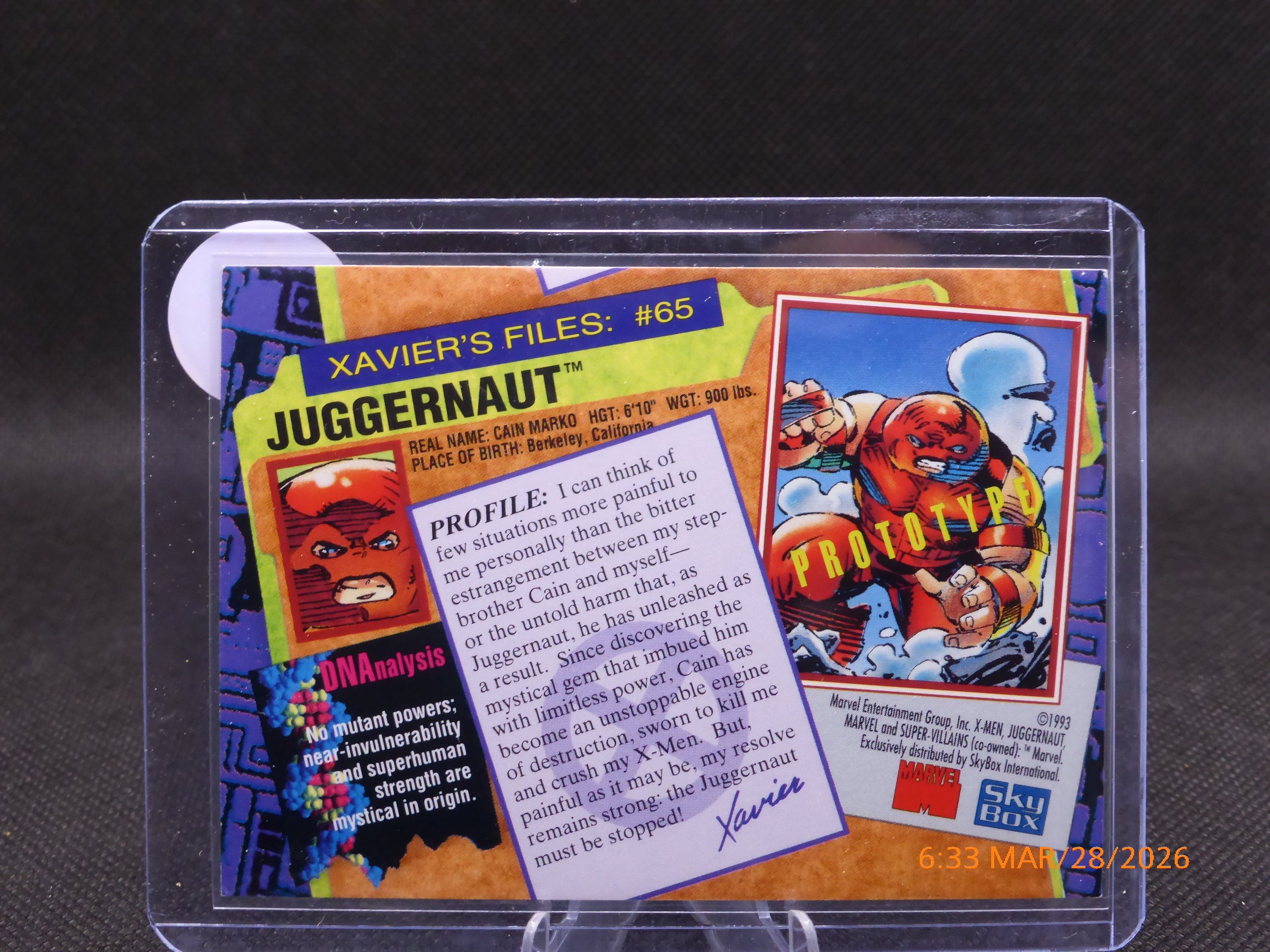 93 Marvel Skybox Juggernaut #65