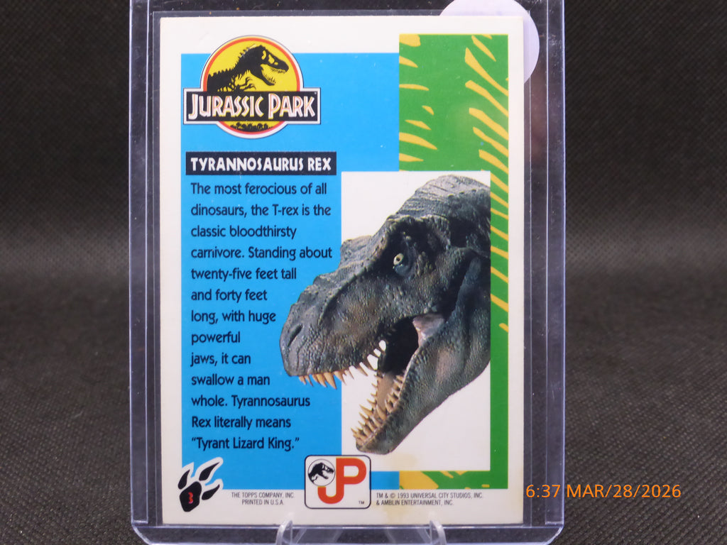 93 Topps Jurassic Park Tyrannosaurus Rex #3
