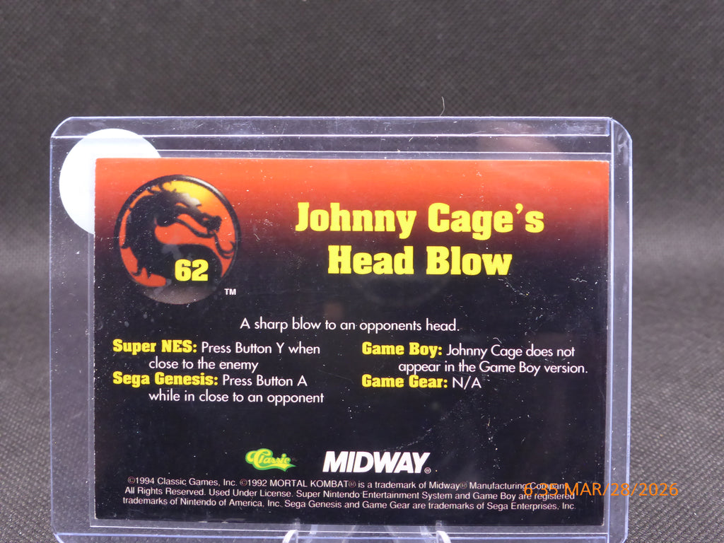 94 Classic Mortal Combat Johnny Cage's Head Blow #62