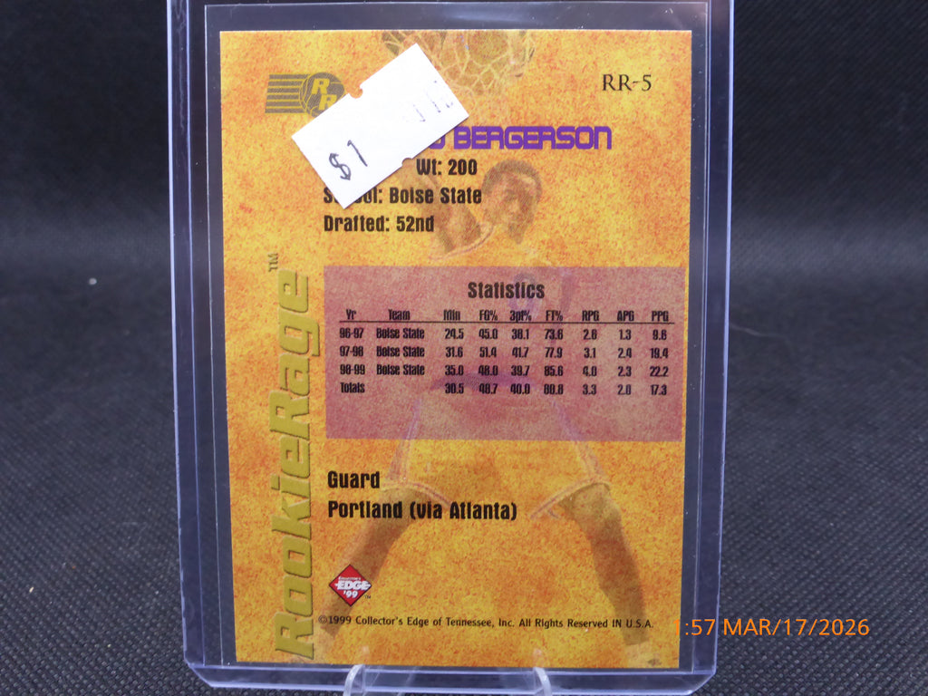 99 Collector's Edge Roberto Bergerson #RR-5 Rookie Rage