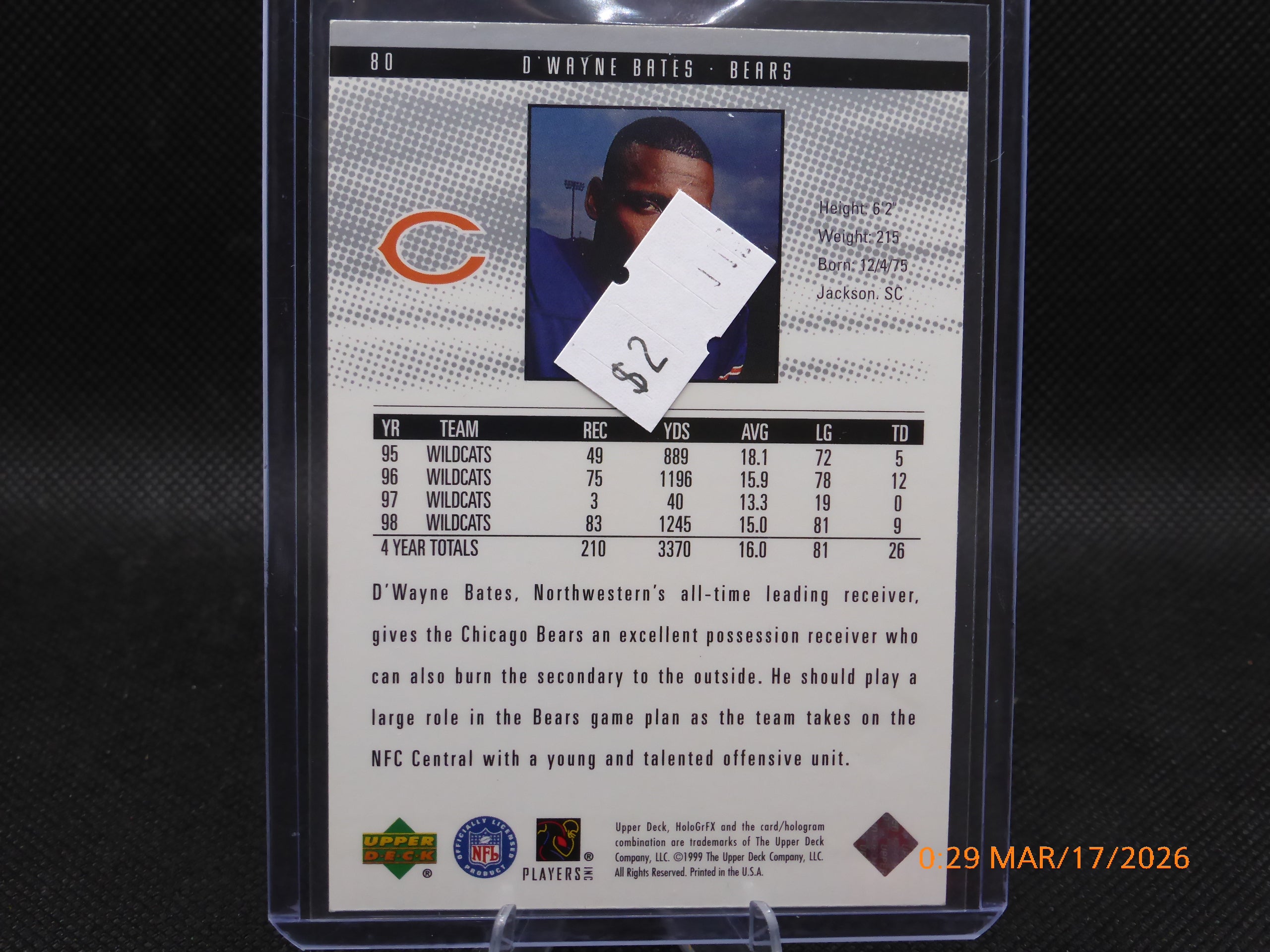 99 Uppe Deck D'wayne Bates HoloGR FX