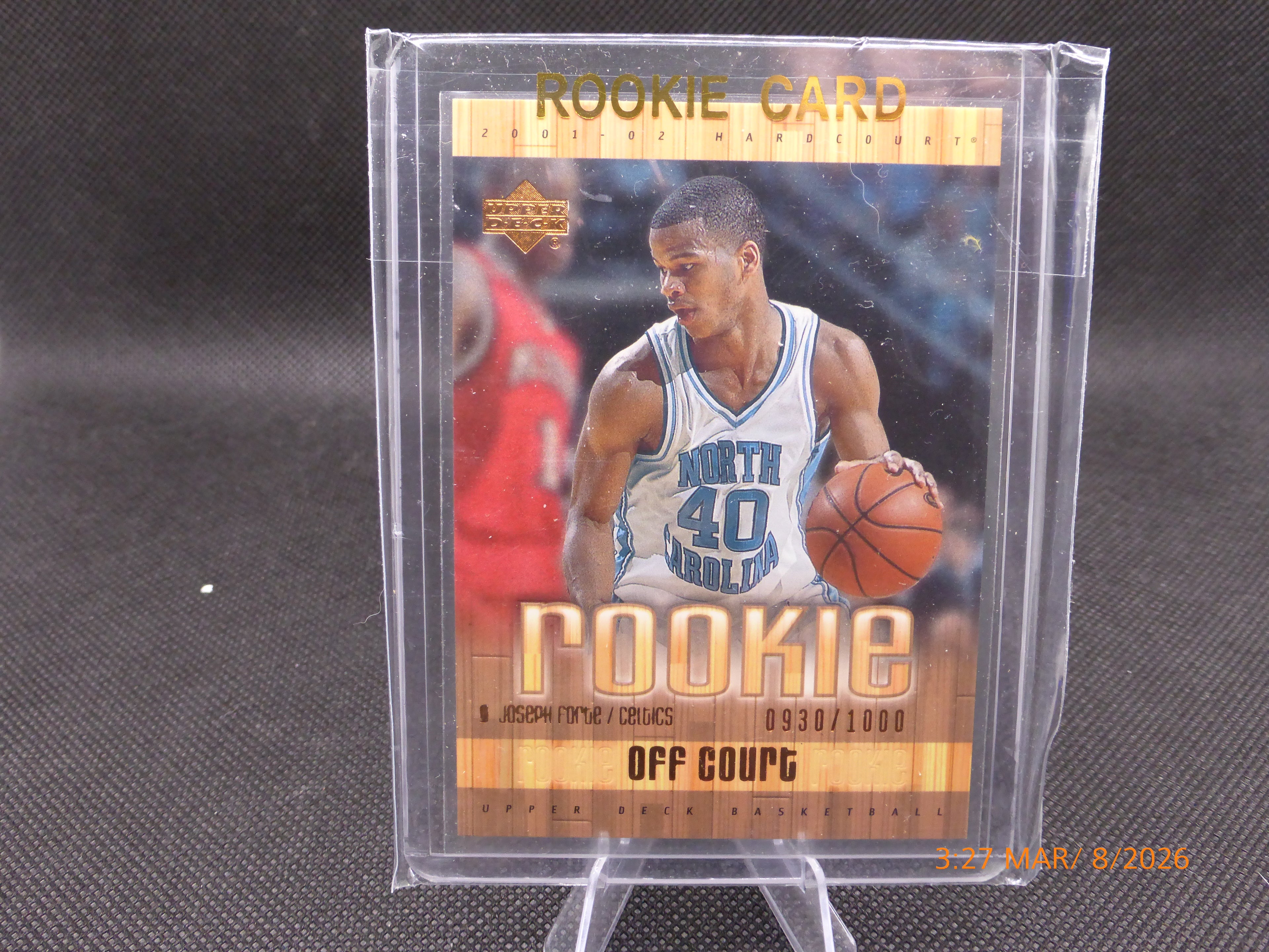 2001 Upper Deck Joseph Forte #97 Rookie Off Court (RC) 691/1000