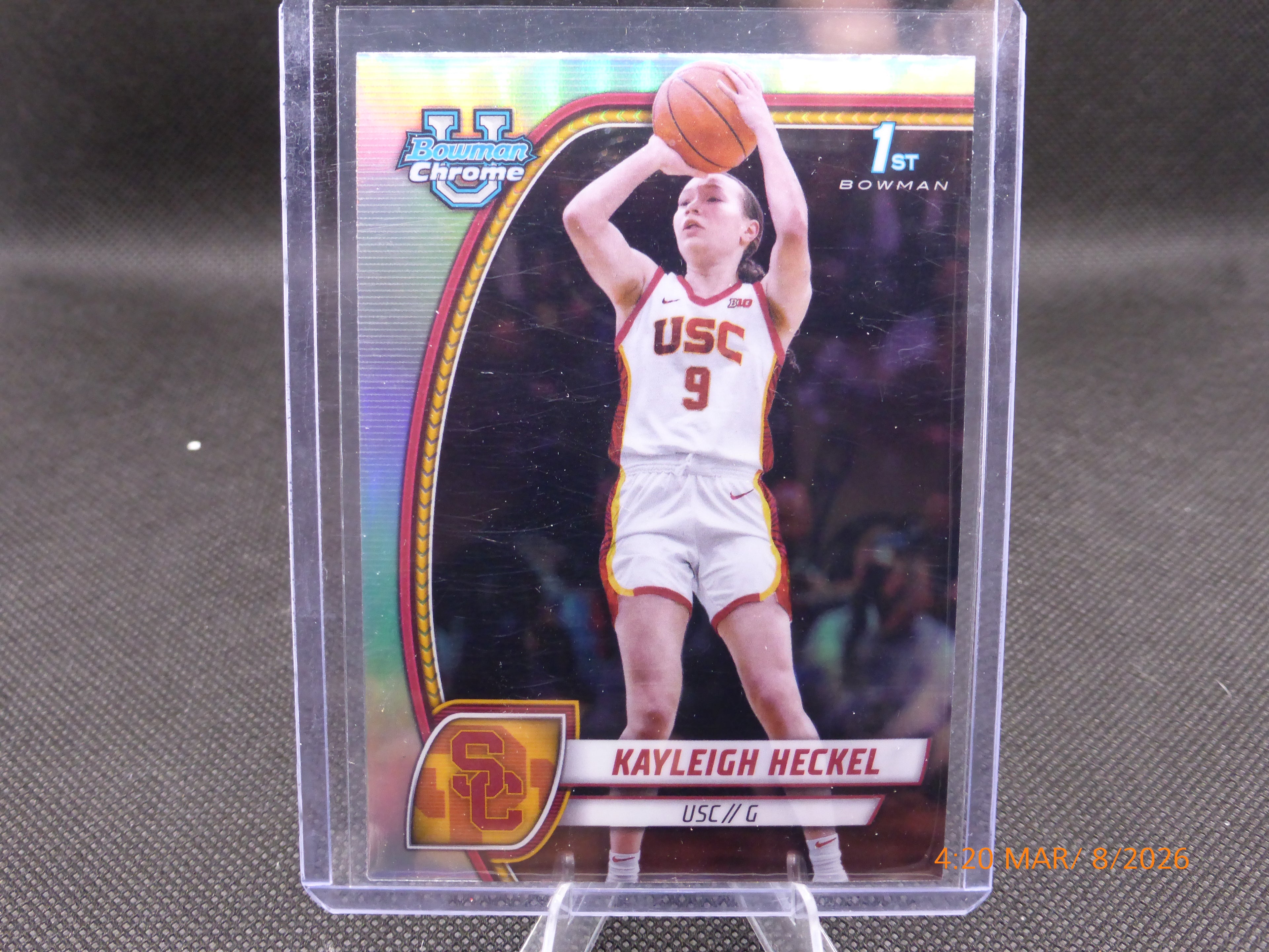 25 Bowman University Chrome Kayleigh Heckel #43 Refractor
