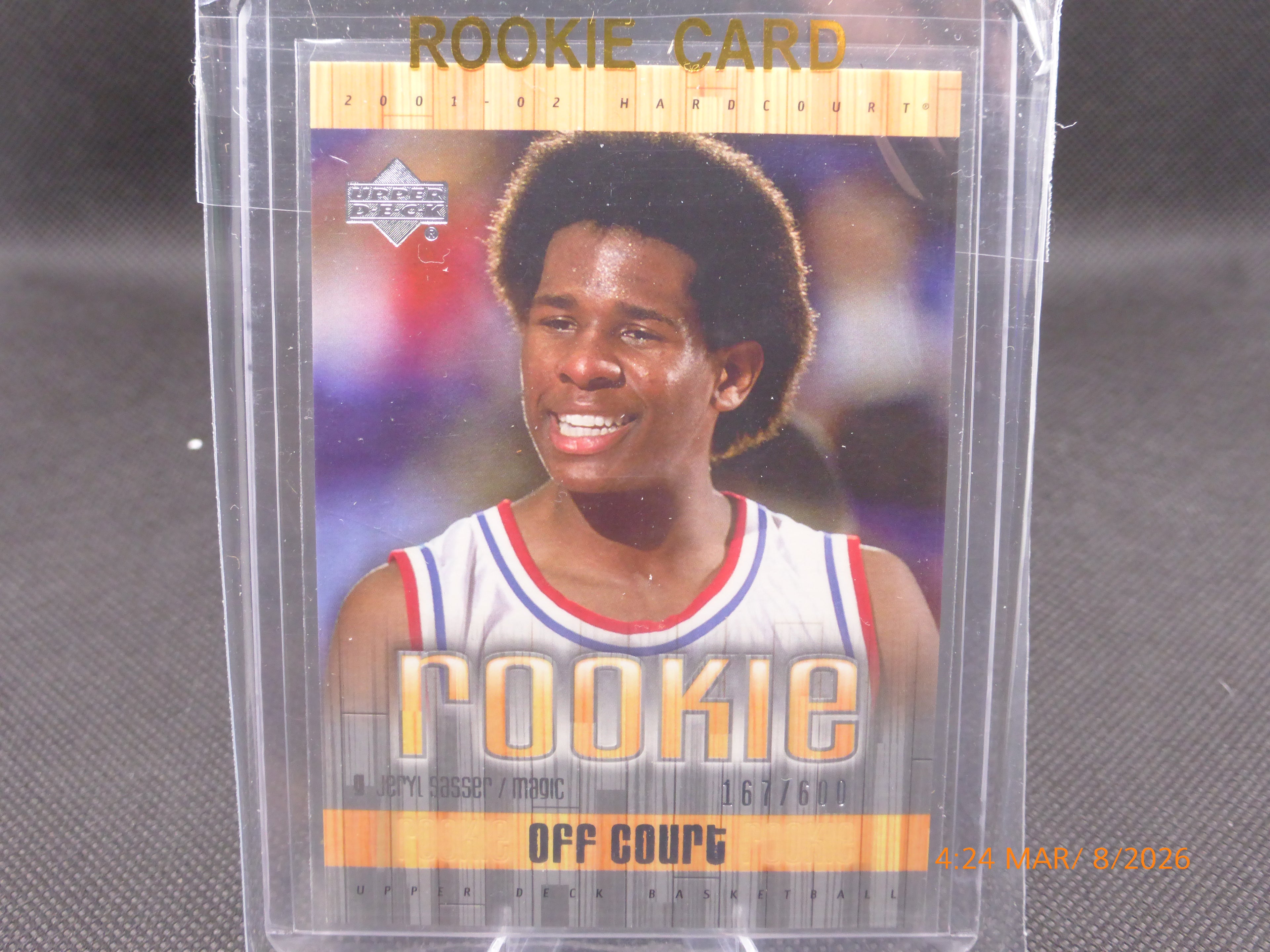 2001 Upper Deck Jeryl Sasser #105 Rookie Off Court (RC) 167/600