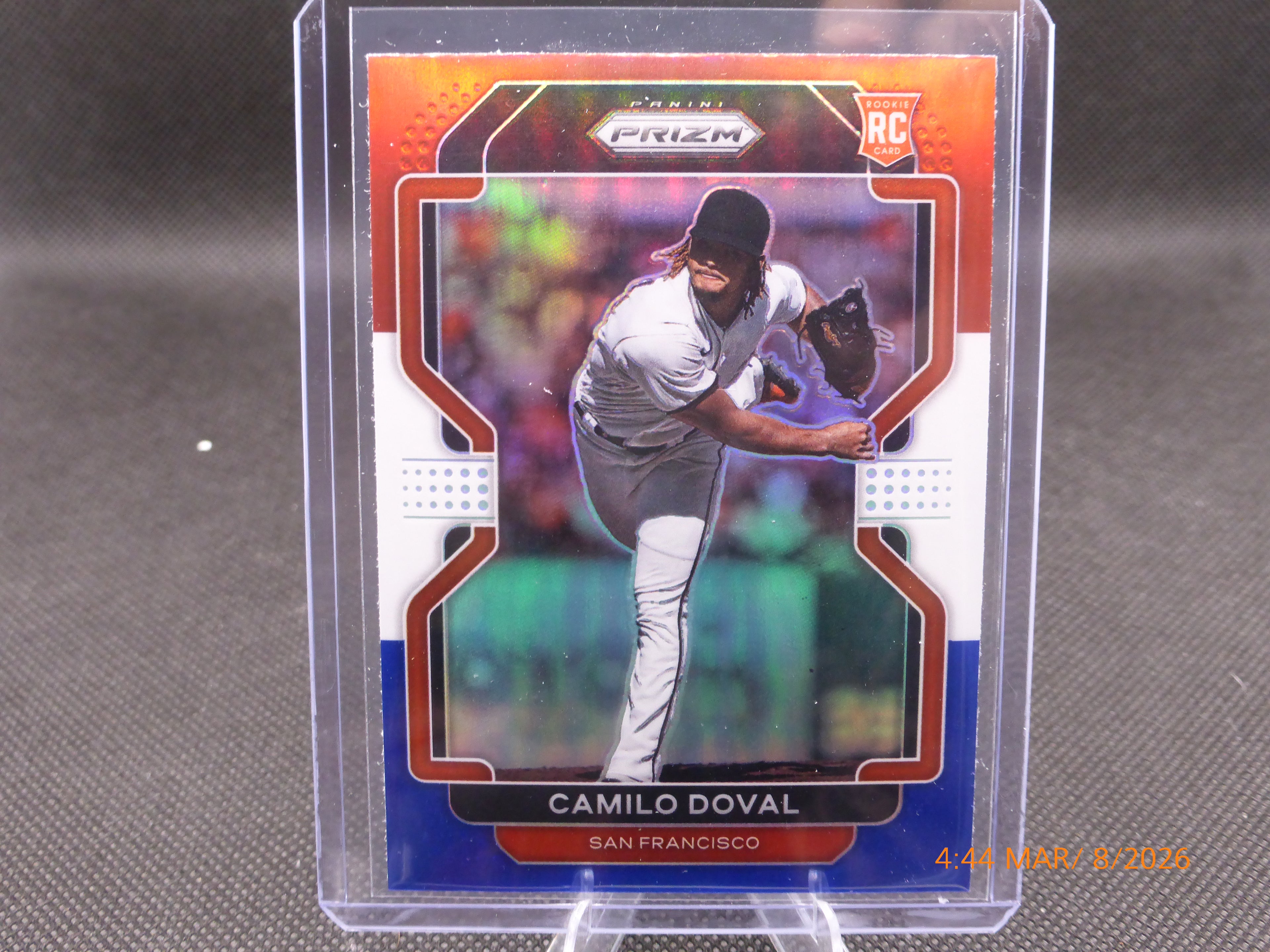 22 Prizm Camilo Doval #58 Red White Blue Prizm (RC)
