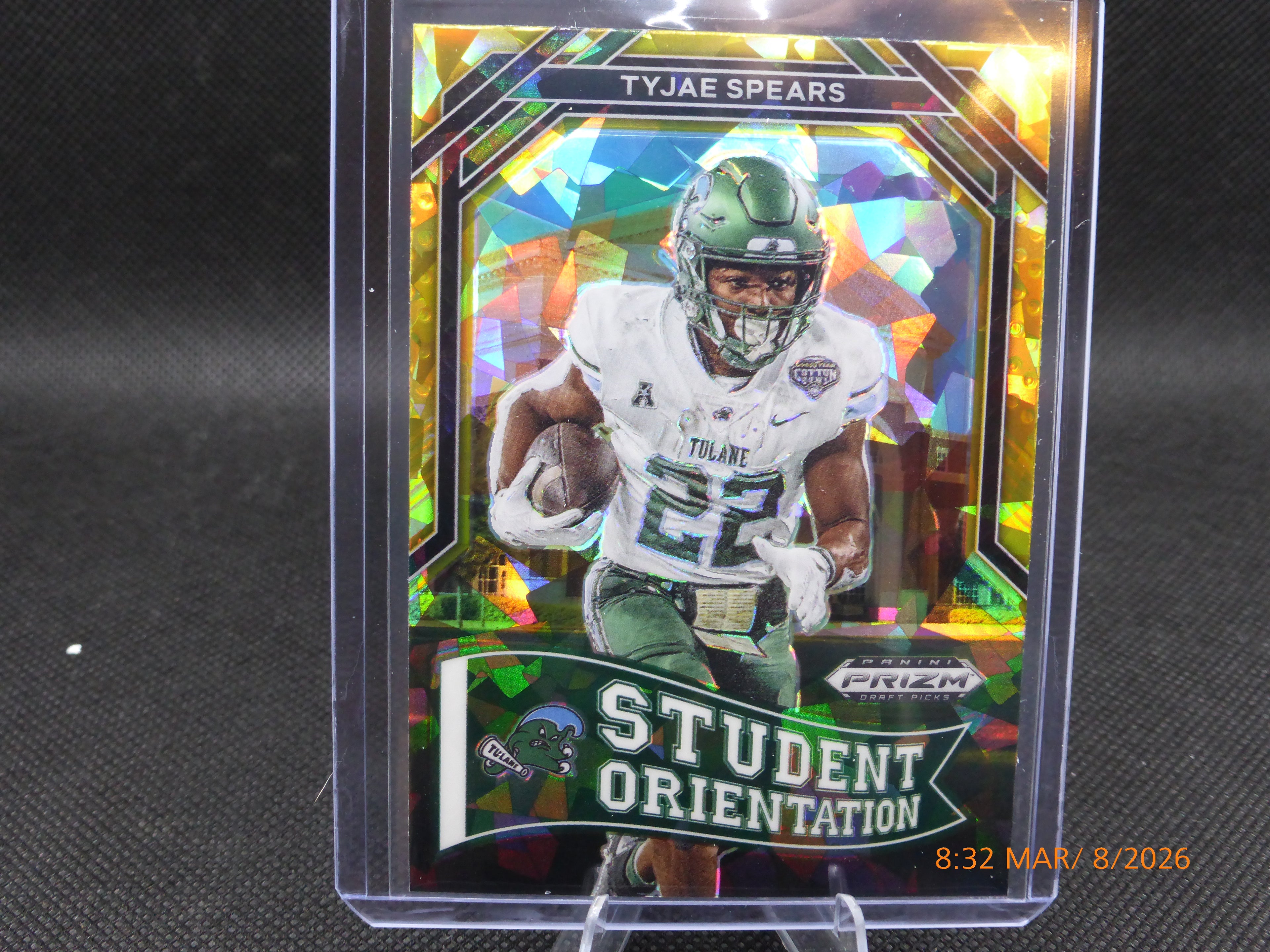 23 Prizm Draft Picks Tyjae Spears #SO-23 Gold Student Orientation Ice Prizm
